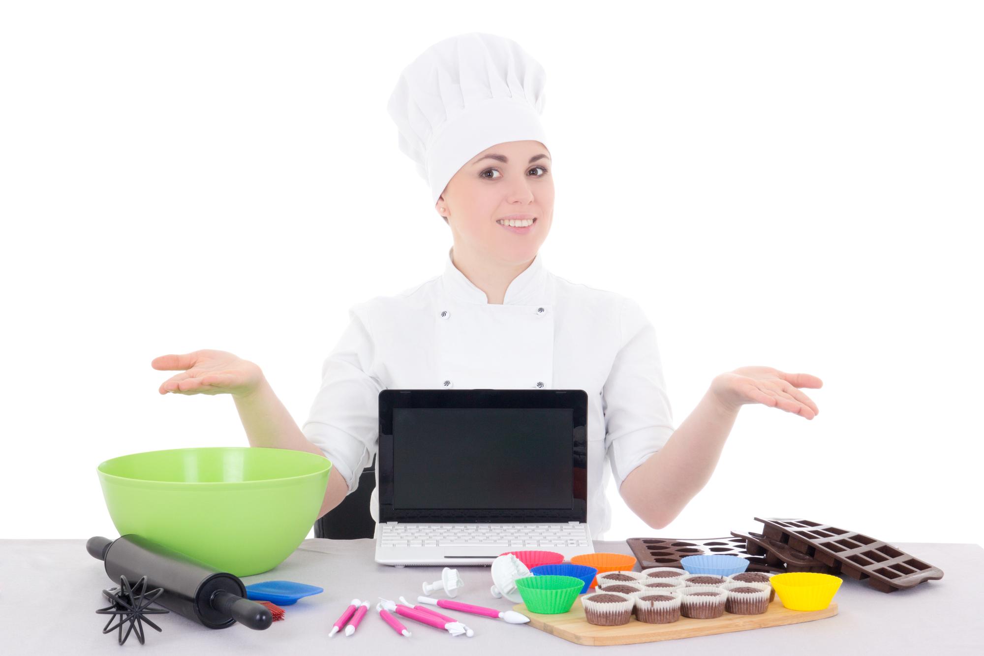 Small teaching kitchen with tools and ingredients