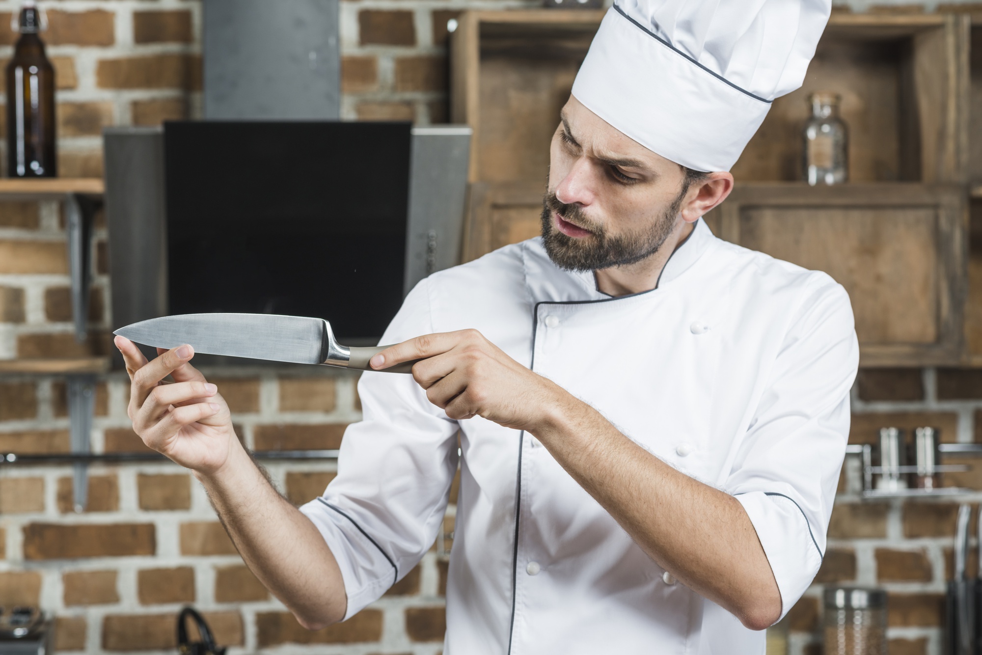 Chef demonstrating knife technique